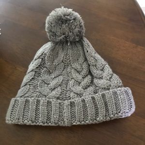 Grey Pom Beanie
